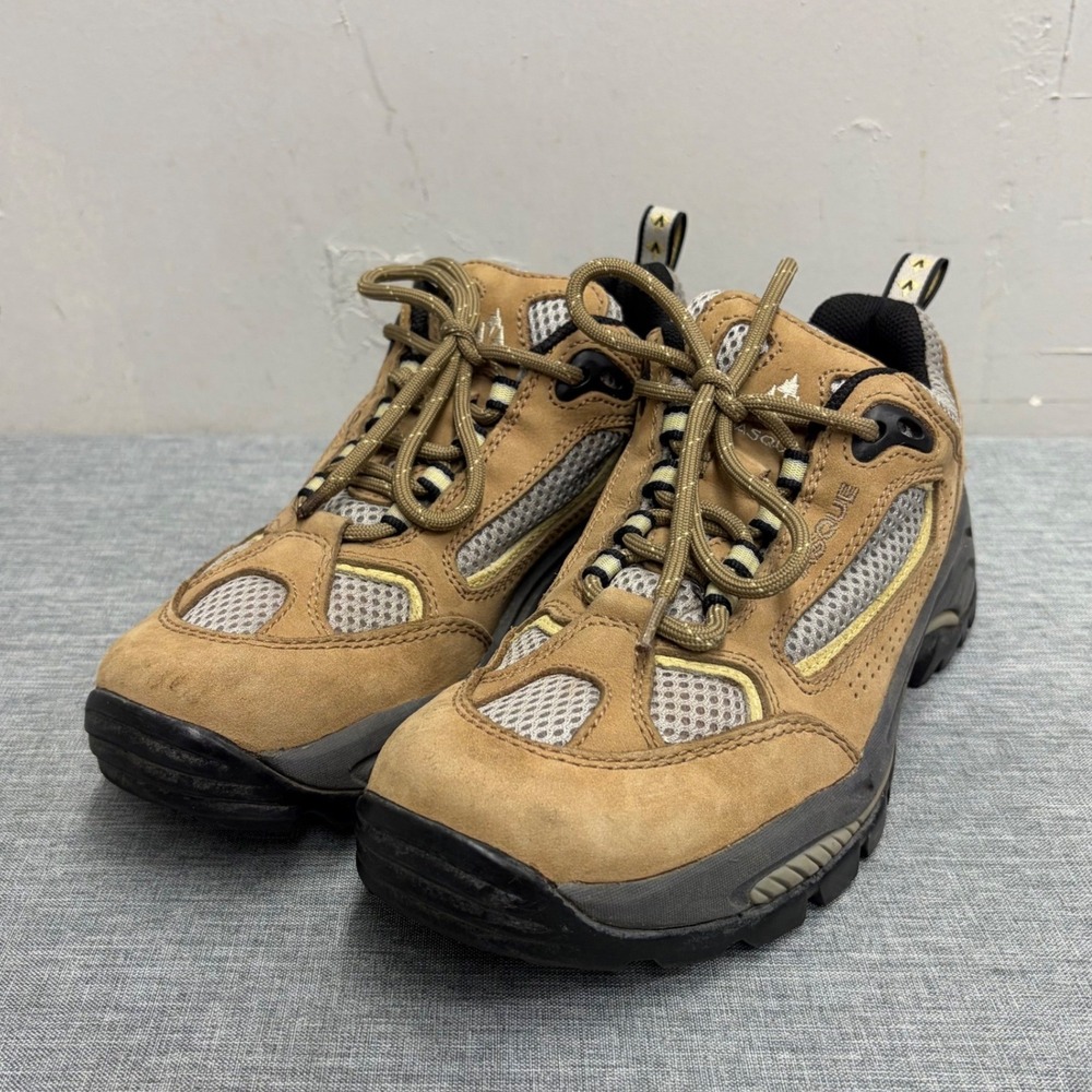 Vasque Hiking Shoes Womens 7.5M Tan 7457M Leather Mesh Vibram Trail Sneakers